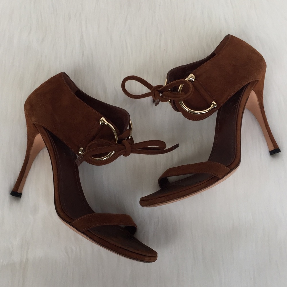 Tom Ford for Gucci Suede Horse bit Tie Sandals